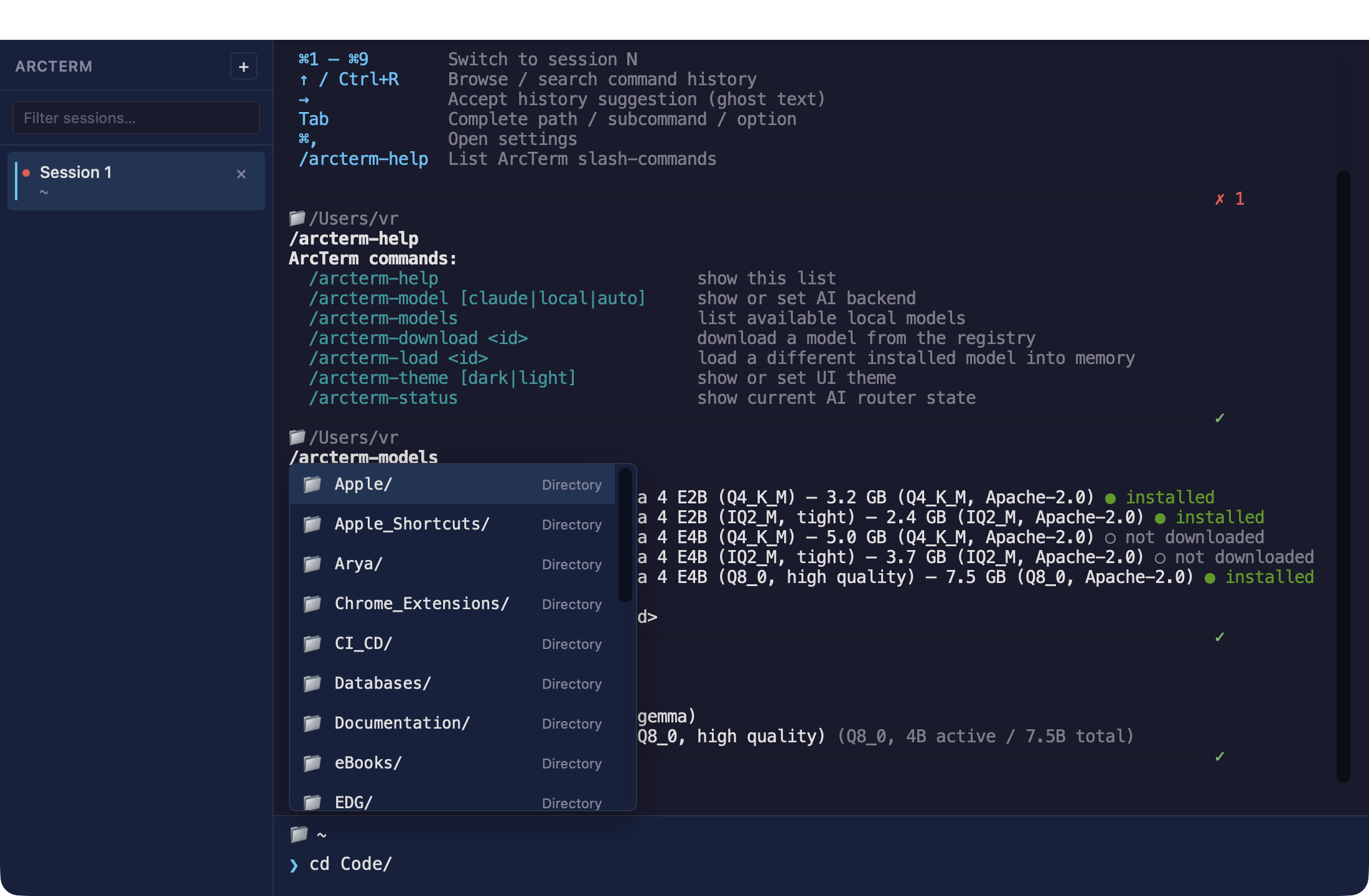ArcTerm screenshot 3